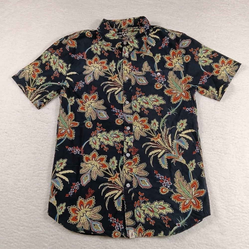 Altamont Shirt Mens Medium Black Andrew Reynolds Floral Paisley Skateboard